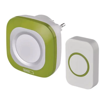 Campanello con presa wireless 230V IP44 verde