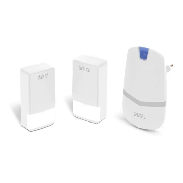 Campanello presa wireless 230V + 2x bottoni IP44 bianco