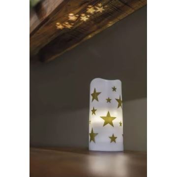 Candela di Natale LED LED/3xAAA stelle bianco caldo