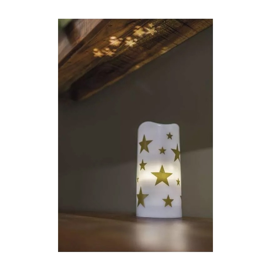 Candela di Natale LED LED/3xAAA stelle bianco caldo