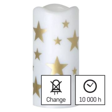 Candela di Natale LED LED/3xAAA stelle bianco caldo