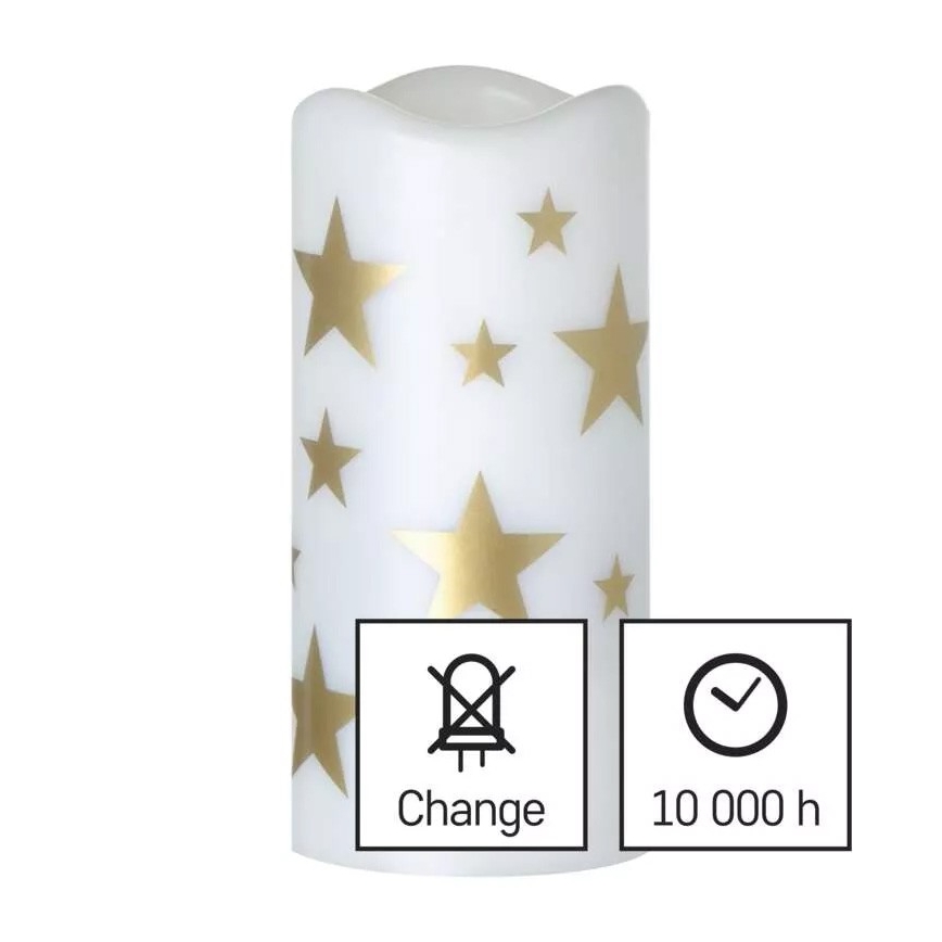 Candela di Natale LED LED/3xAAA stelle bianco caldo