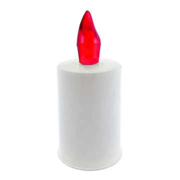 Candela LED/2xAA bianco caldo 10,8 cm bianco/rosso