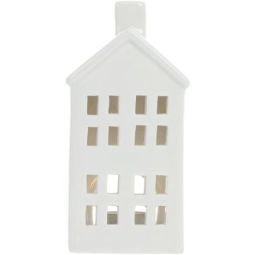 Casetta per candele in porcellana 20,8 cm bianco