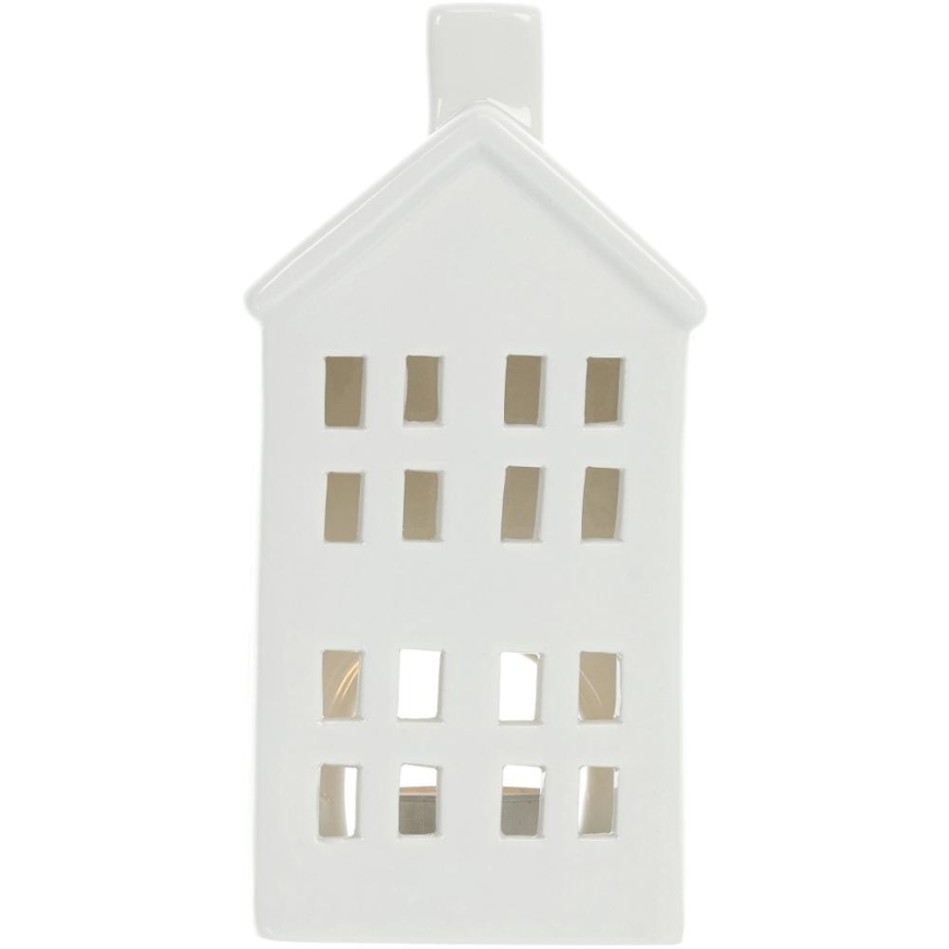 Casetta per candele in porcellana 20,8 cm bianco