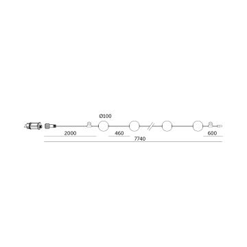 Catena decorativa da esterno LED 10xLED/0,8W/230V IP67 2500K 7,7 m