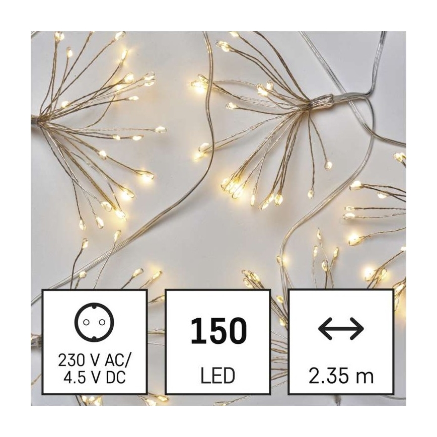 Catena di Natale LED 150xLED/5,35m bianco caldo