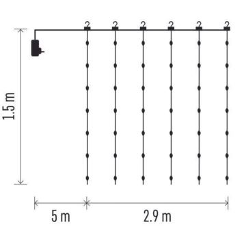 Catena di Natale LED da esterno 300xLED/8 funzioni 7,9 m IP44 bianco caldo