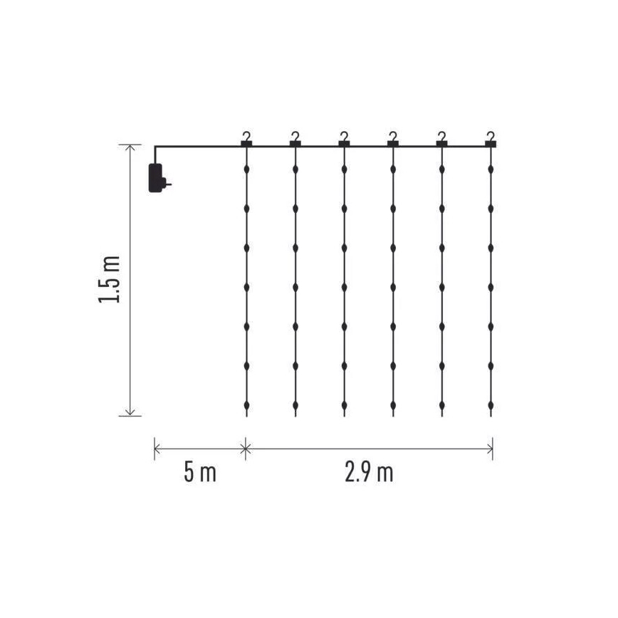 Catena di Natale LED da esterno 300xLED/8 funzioni 7,9 m IP44 bianco caldo