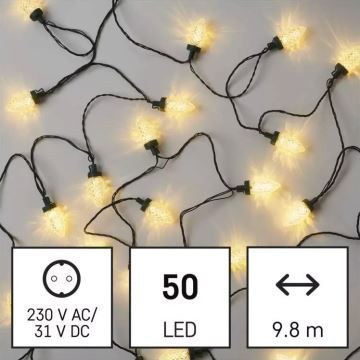 Catena di Natale LED da esterno 50xLED/8 funzioni 14,8 m IP44 bianco caldo