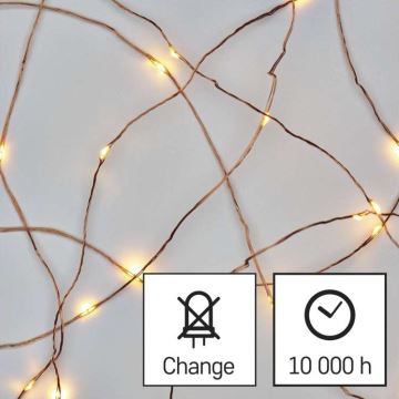 Catena LED da esterno natalizia 100xLED/15m IP44 bianco caldo