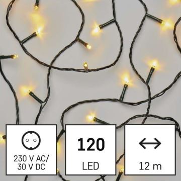 Catena LED da esterno natalizia 120xLED/17m IP44 bianco caldo