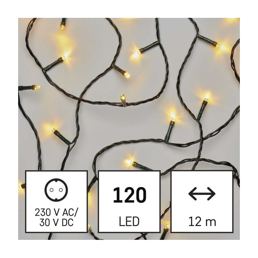 Catena LED da esterno natalizia 120xLED/17m IP44 bianco caldo