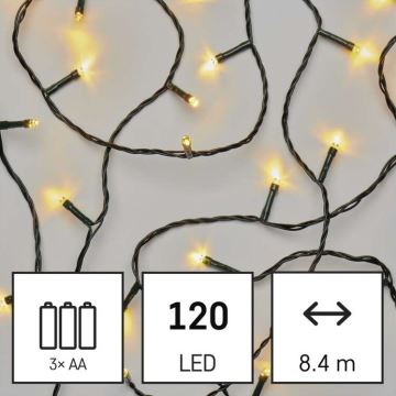 Catena LED da esterno natalizia 120xLED/8,9m IP44 bianco caldo