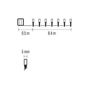 Catena LED da esterno natalizia 120xLED/8,9m IP44 bianco caldo