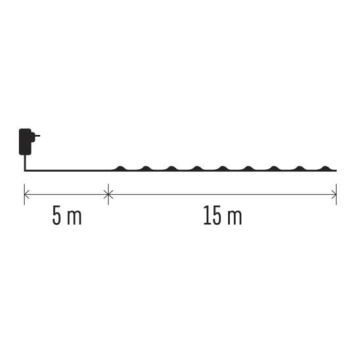 Catena LED da esterno natalizia 150xLED/20m IP44 multicolore