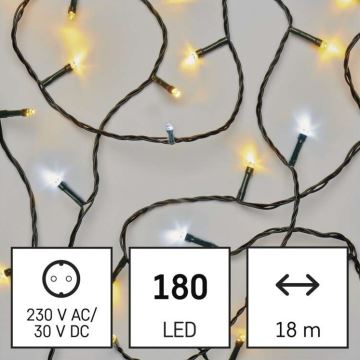 Catena LED da esterno natalizia 180xLED/23m IP44 bianco caldo/freddo