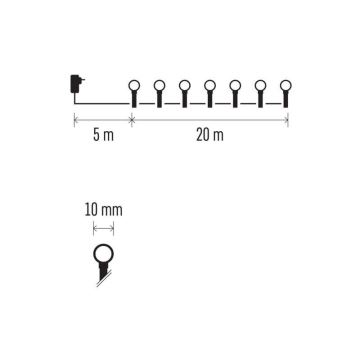 Catena LED da esterno natalizia 200xLED/25m IP44 bianco freddo