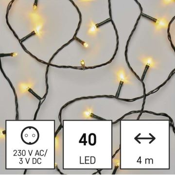 Catena LED da esterno natalizia 40xLED/9m IP44 bianco caldo