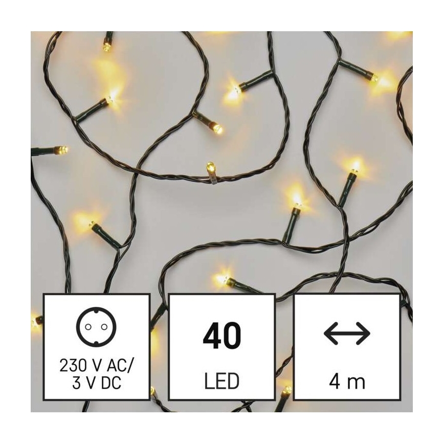 Catena LED da esterno natalizia 40xLED/9m IP44 bianco caldo