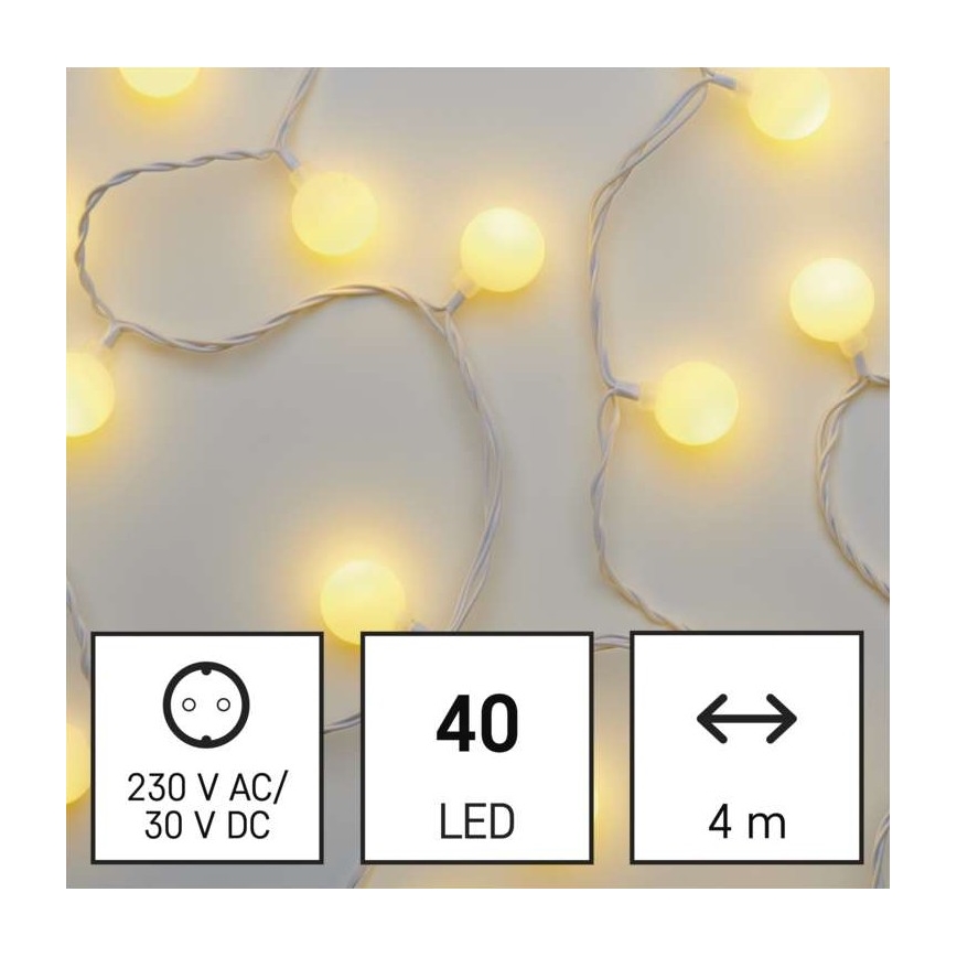 Catena LED da esterno natalizia 40xLED/9m IP44 bianco caldo