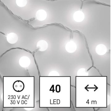 Catena LED da esterno natalizia 40xLED/9m IP44 bianco freddo