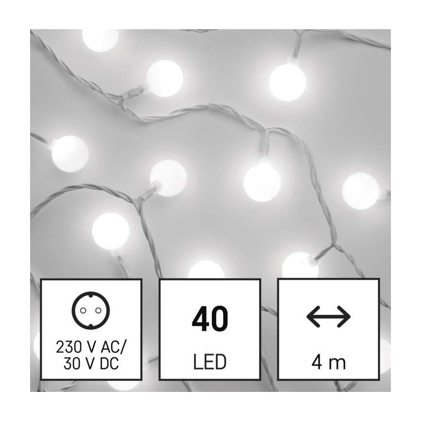 Catena LED da esterno natalizia 40xLED/9m IP44 bianco freddo