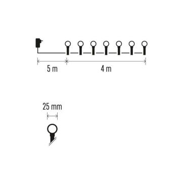 Catena LED da esterno natalizia 40xLED/9m IP44 bianco freddo