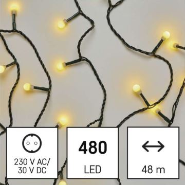 Catena LED da esterno natalizia 480xLED/53m IP44 bianco caldo