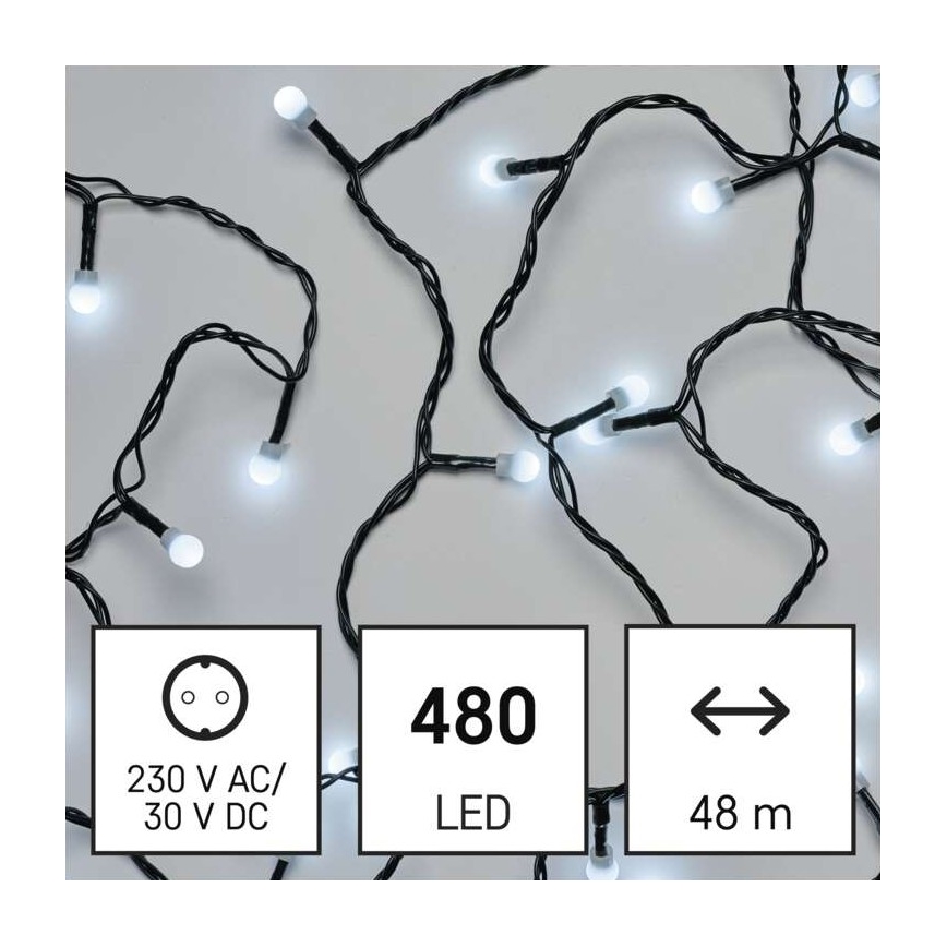 Catena LED da esterno natalizia 480xLED/53m IP44 bianco freddo