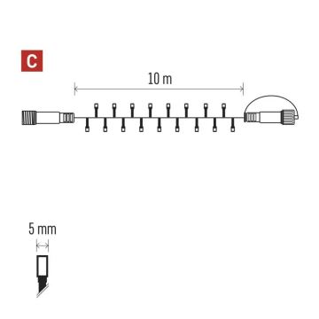 Catena LED natalizia da esterno 100xLED/10m IP44 blu