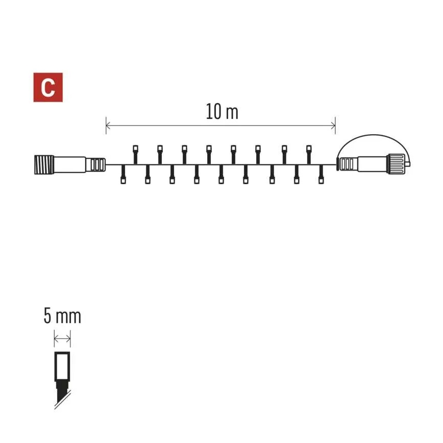 Catena LED natalizia da esterno 100xLED/10m IP44 blu