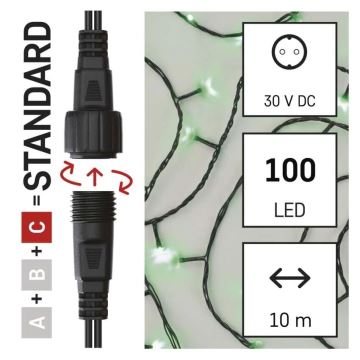 Catena LED natalizia da esterno 100xLED/10m IP44 verde