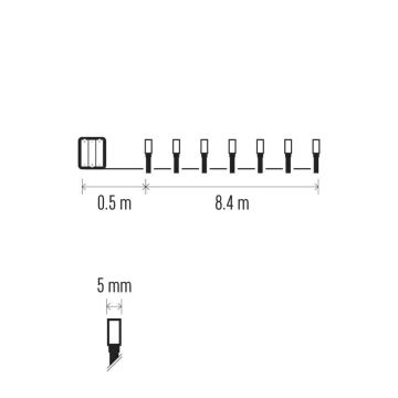 Catena LED natalizia da esterno 120xLED/3xAA 8,9m IP44 bianco freddo