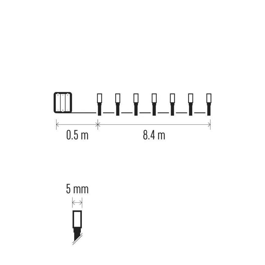 Catena LED natalizia da esterno 120xLED/3xAA 8,9m IP44 bianco freddo