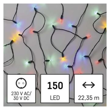 Catena LED natalizia da esterno 150xLED/27,35m IP44 multicolore