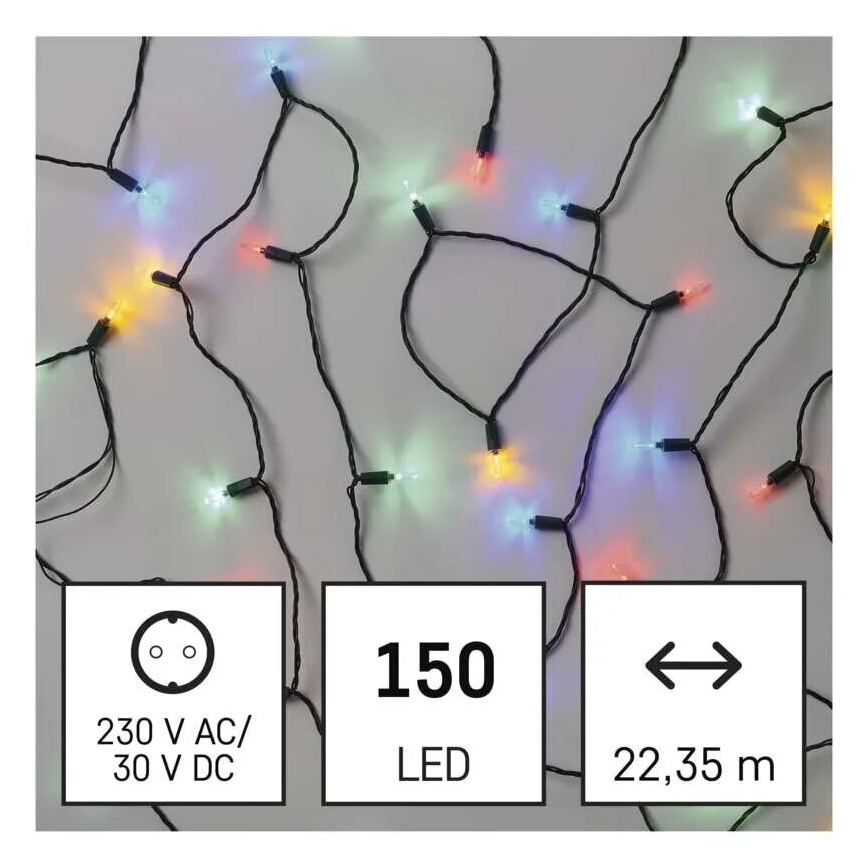 Catena LED natalizia da esterno 150xLED/27,35m IP44 multicolore