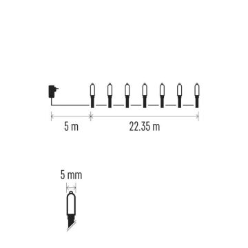 Catena LED natalizia da esterno 150xLED/27,35m IP44 multicolore