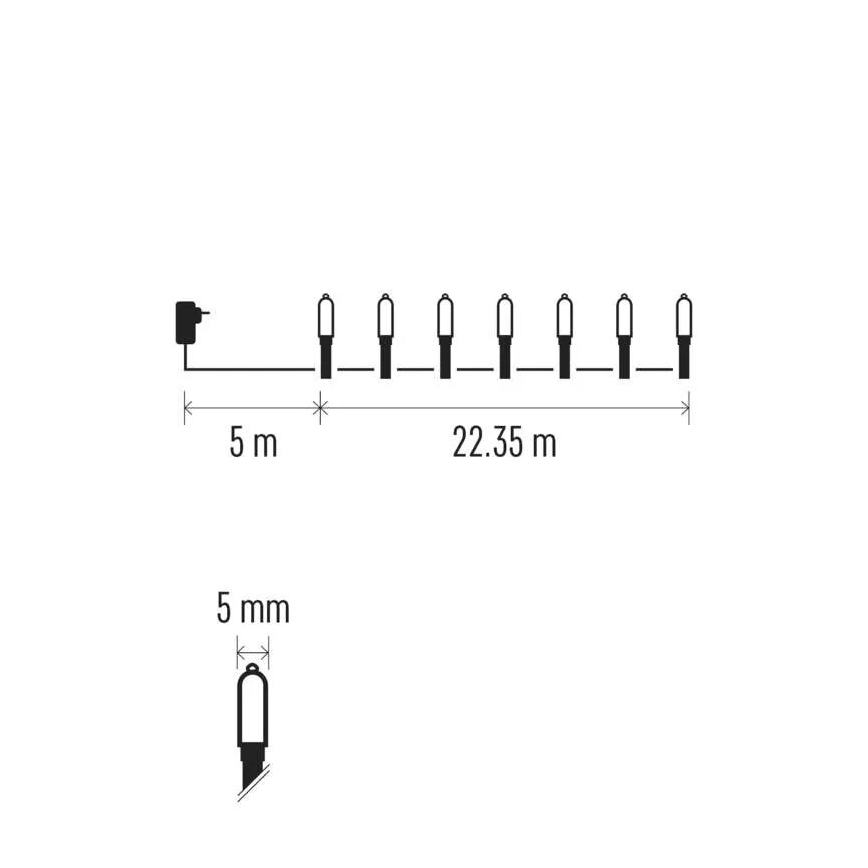 Catena LED natalizia da esterno 150xLED/27,35m IP44 multicolore