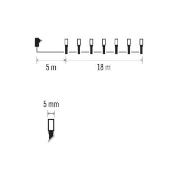 Catena LED natalizia da esterno 180xLED/8 modalità 23m IP44 bianco caldo