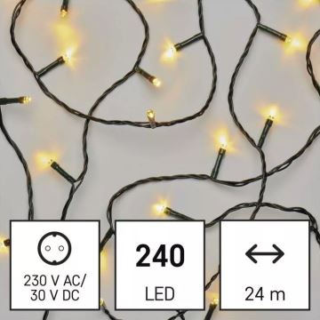 Catena LED natalizia da esterno 240xLED/8 modalità 29m IP44 bianco caldo