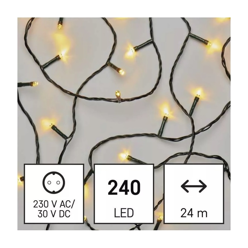 Catena LED natalizia da esterno 240xLED/8 modalità 29m IP44 bianco caldo