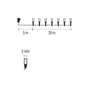 Catena LED natalizia da esterno 240xLED/8 modalità 29m IP44 bianco caldo