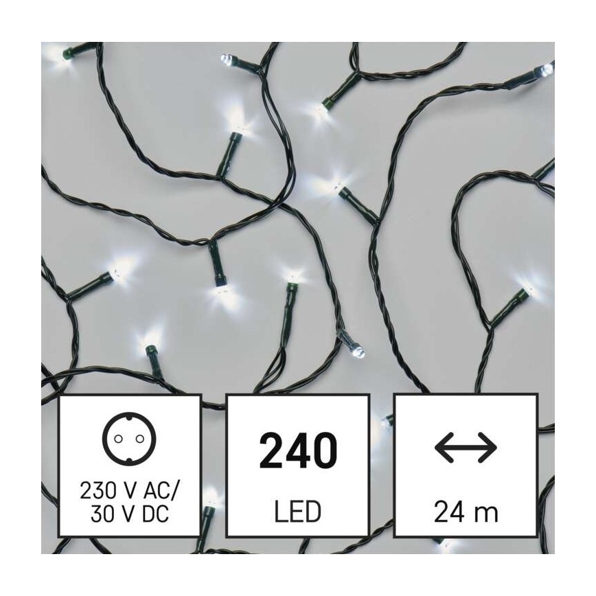 Catena LED natalizia da esterno 240xLED/8 modalità 29m IP44 bianco freddo