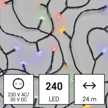 Catena LED natalizia da esterno 240xLED/8 modalità 29m IP44 multicolore