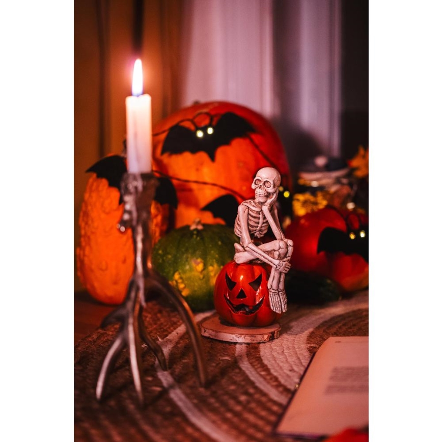 Catena luci LED decorativa HALLOWEEN 10xLED/2xAA/bianco caldo 1,3m pipistrelli