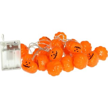 Catena luci LED decorativa HALLOWEEN 20xLED/3xAA/bianco caldo 3,3m zucche