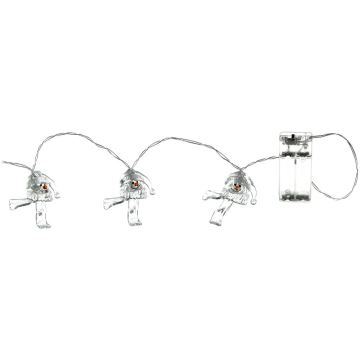 Catena natalizia LED 10xLED/2xAA/bianco caldo 1,65m pupazzo di neve