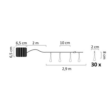 Catena solare LED ICE 30xLED/1,2V IP44