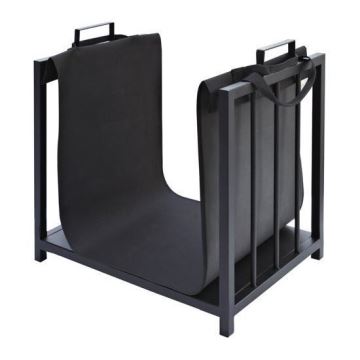 Cestino per legno 50x50,5 cm nero